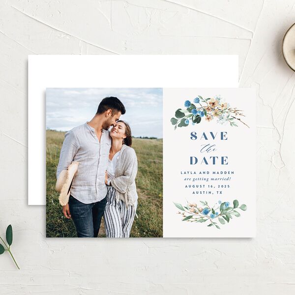 Rustic Greenery Save The Date Cards Cornflower Signature smooth No