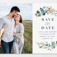 Rustic Greenery Save The Date Cards Cornflower Signature smooth No