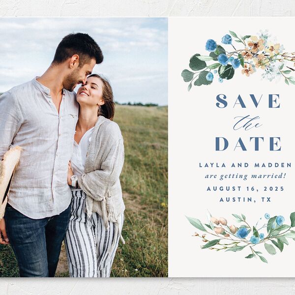 Rustic Greenery Save The Date Cards Cornflower Signature smooth No
