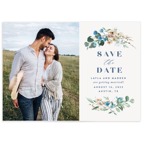 Rustic Greenery Save The Date Cards Cornflower Signature smooth No