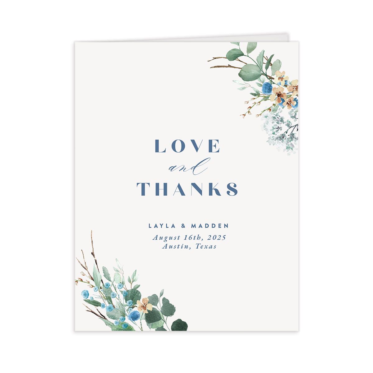 Rustic Greenery Thank You Cards