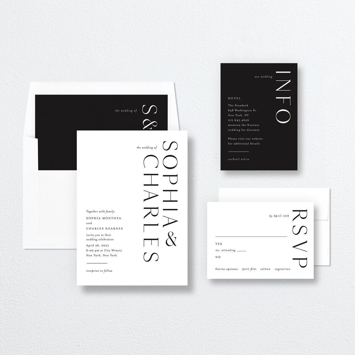 Timeless Elegance Wedding Invitations Midnight Signature No Standard