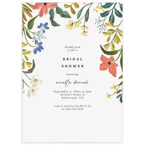 Traditional Blooms Bridal Shower Invitations