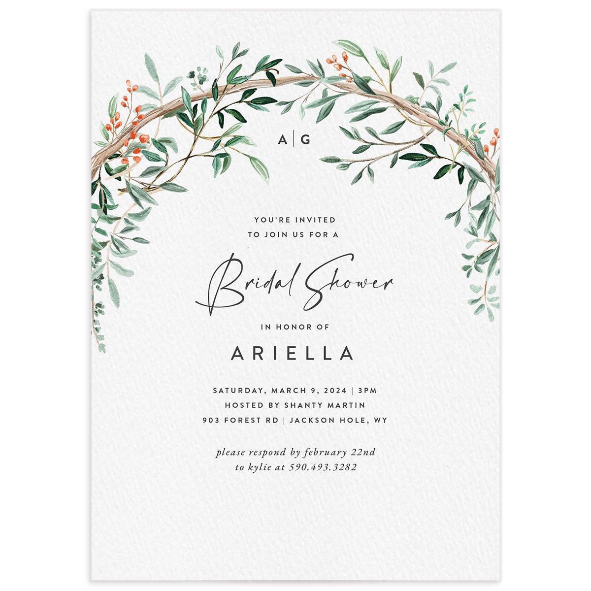 Rustic Arch Bridal Shower Invitations
