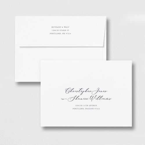 Vintage Lavender Save The Date Card Envelopes White Standard Plum Both Recipient and Return Addresses