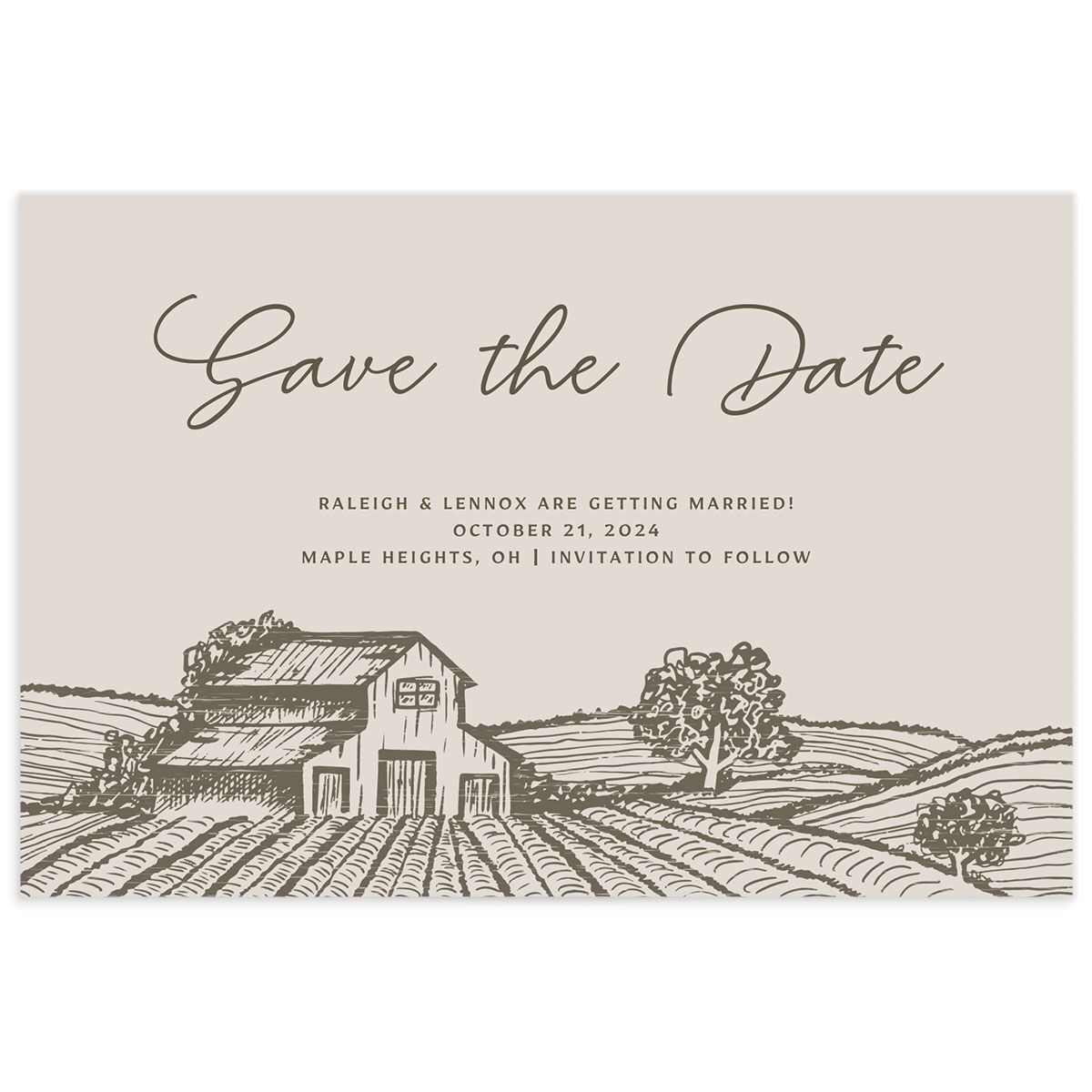 Rustic Barn Save the Date Postcards