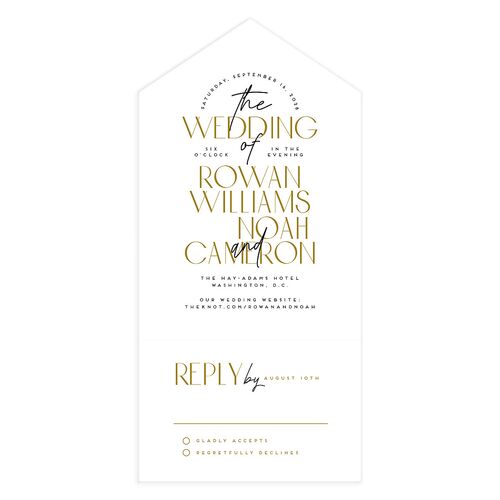 Headline All-in-One Wedding Invitations Marigold Signature Light Both Recipient and Return Addresses No