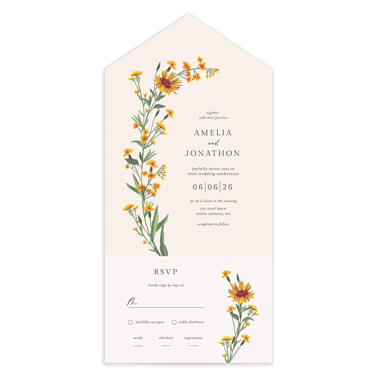 Wild Daisies All-in-One Wedding Invitations
