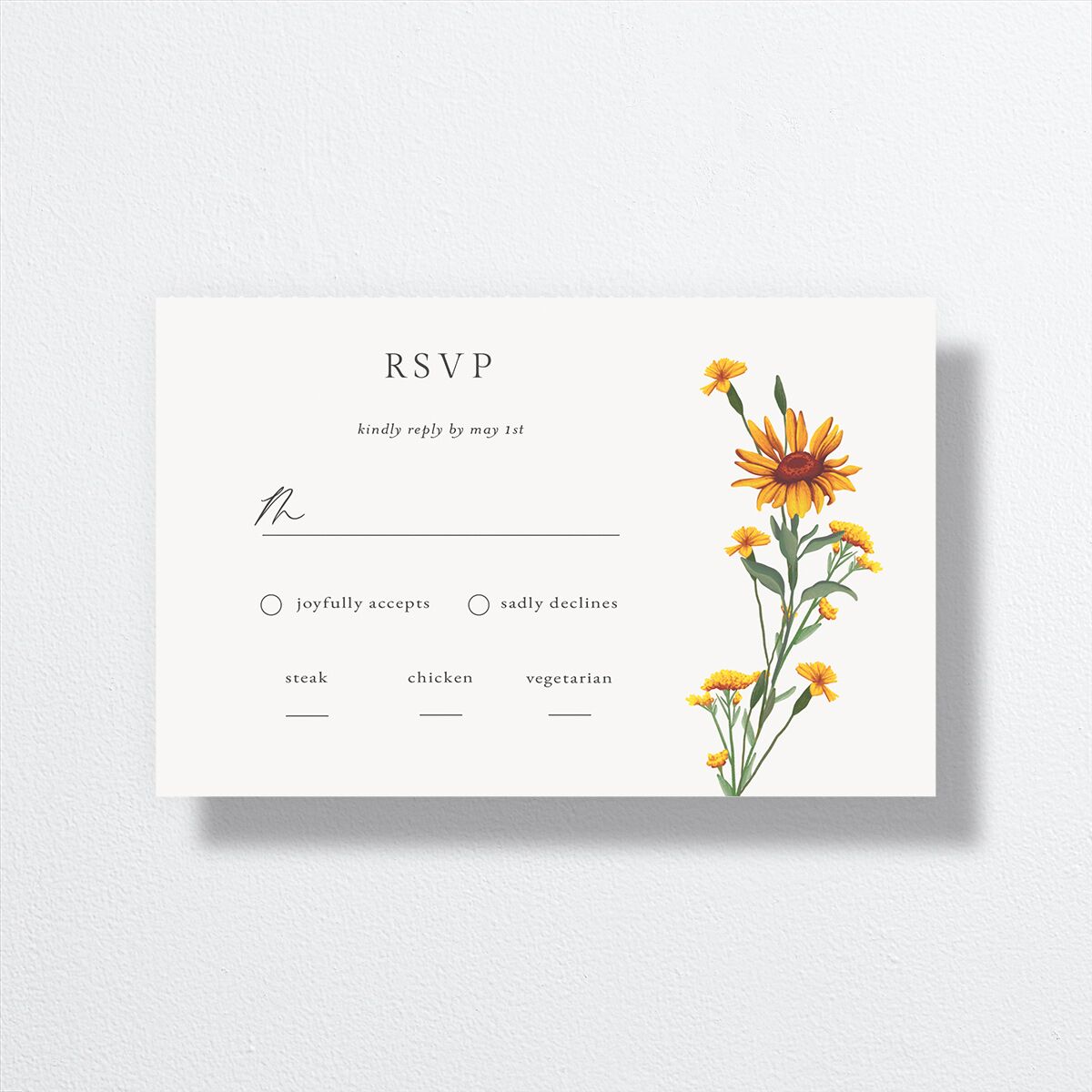 Wild Daisies All-in-One Wedding Invitations — view 4