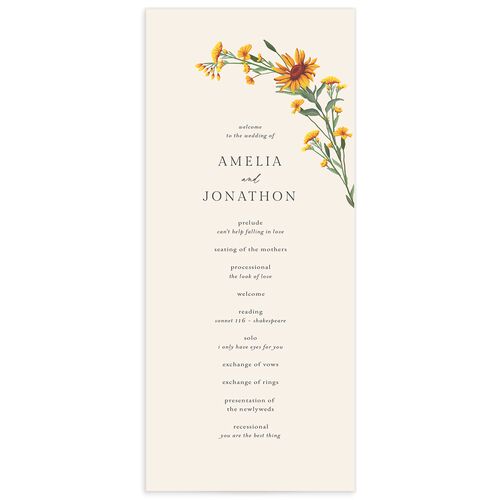 Wild Daisies Wedding Programs