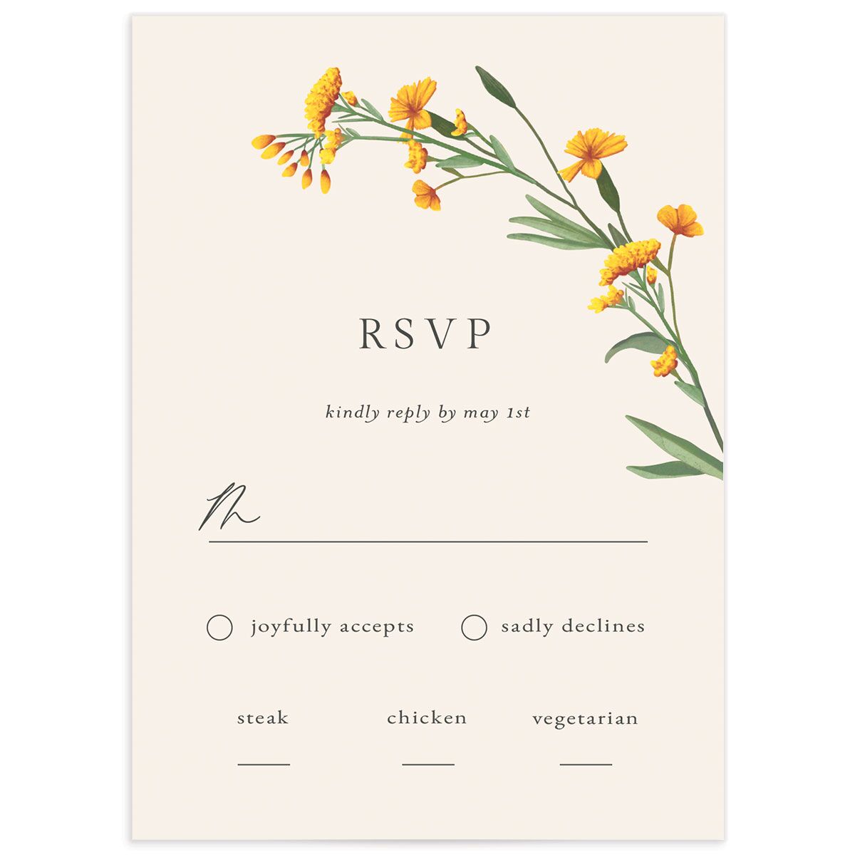 Wild Daisies Wedding Response Cards