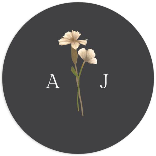Wild Daisies Wedding Stickers Charcoal