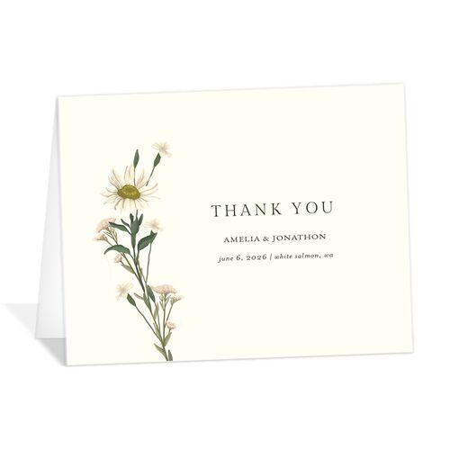 Wild Daisies Thank You Cards Hunter Green