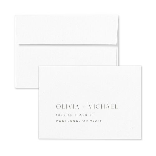 Bar Accent Wedding Response Card Standard Envelopes Kraft Hunter Green Return Address Signature Standard