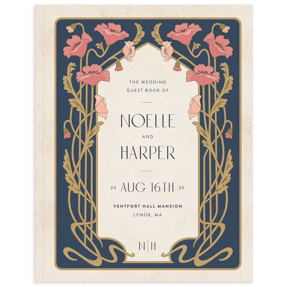 Vintage Nouveau Wedding Guest Book