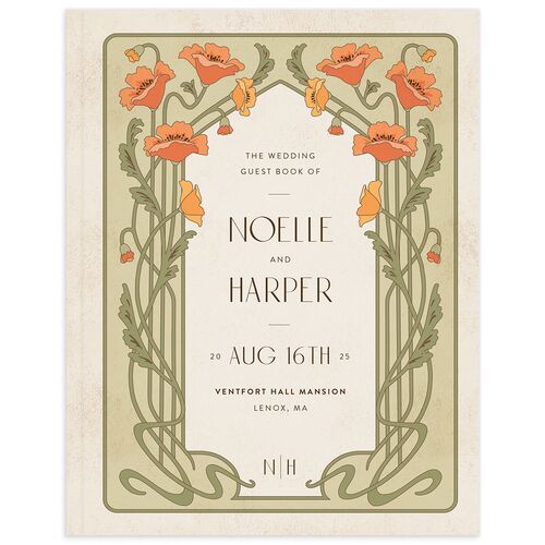 Vintage Nouveau Wedding Guest Book - 