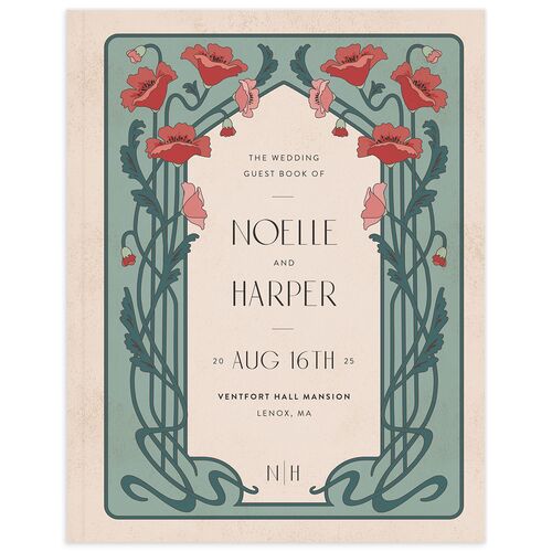 Vintage Nouveau Wedding Guest Book - 