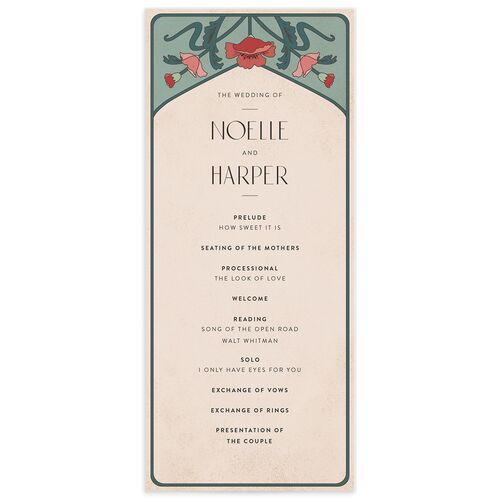 Vintage Nouveau Wedding Programs - 