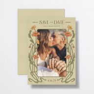 Vintage Nouveau Save The Date Cards Pear Signature smooth No Standard