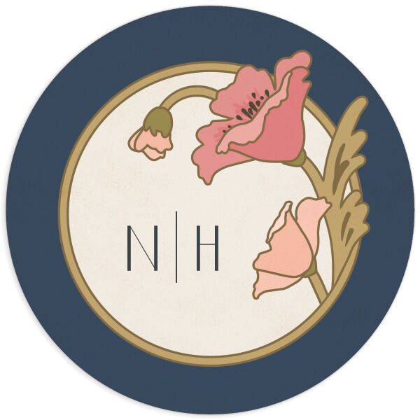 Vintage Nouveau Wedding Stickers