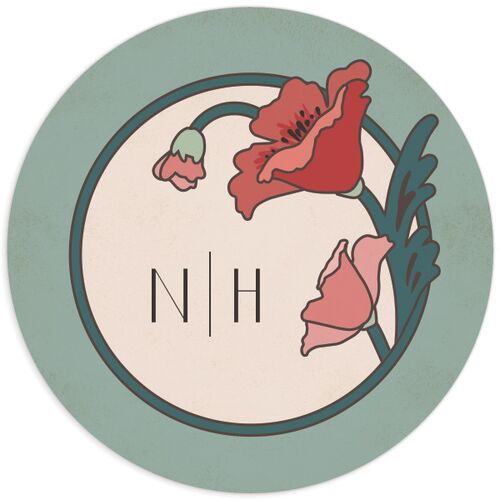 Vintage Nouveau Wedding Stickers Thyme Sticker