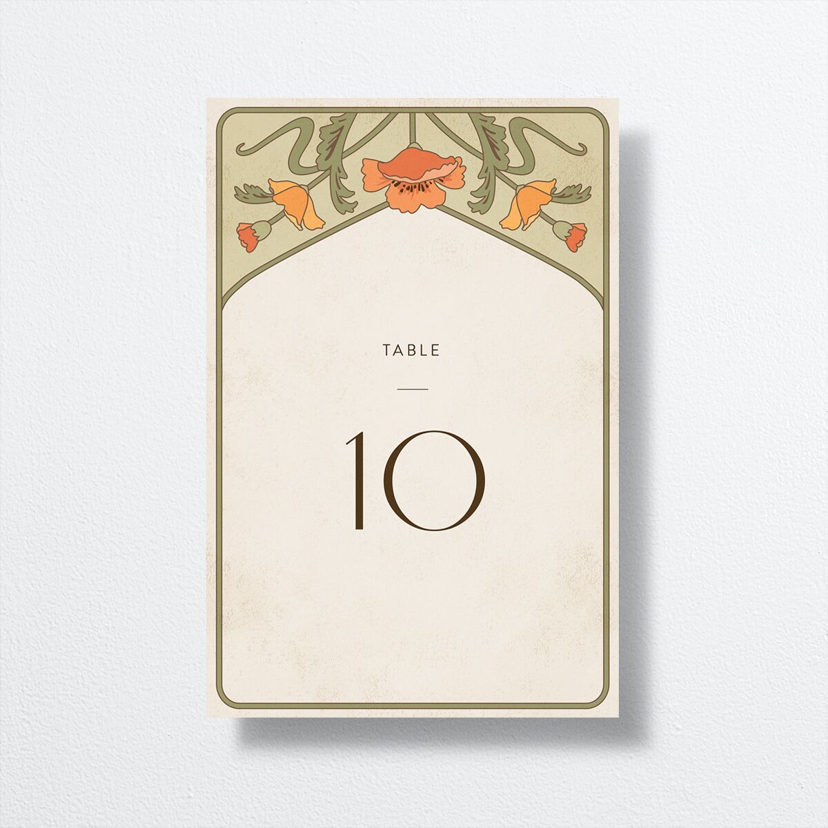 Vintage Nouveau Table Numbers front