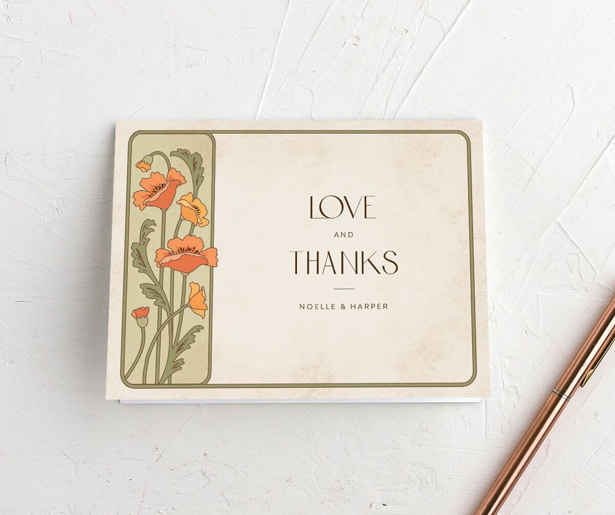 Vintage Nouveau Thank You Cards Pear