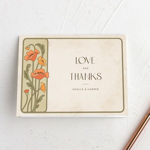 Vintage Nouveau Thank You Cards Pear