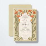 Vintage Nouveau Wedding Invitations Pear Signature No Rounded