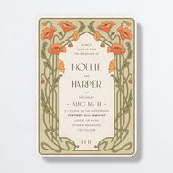 Vintage Nouveau Wedding Invitations Pear Signature No Rounded