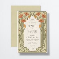 Vintage Nouveau Wedding Invitations Pear Signature No Standard