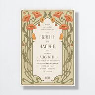 Vintage Nouveau Wedding Invitations Pear Signature No Standard