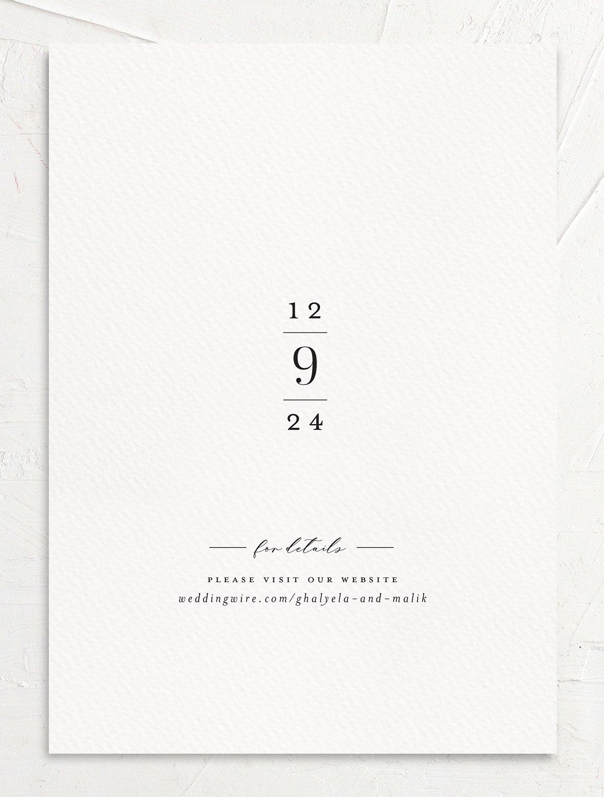 Festive Romance Save the Date Cards back in green