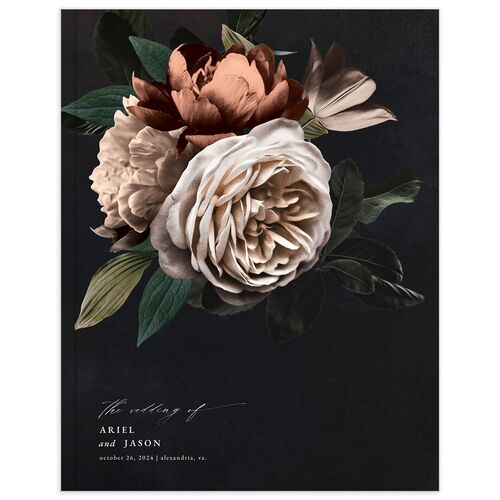 Modern Rose Wedding Guest Book Peach Fuzz