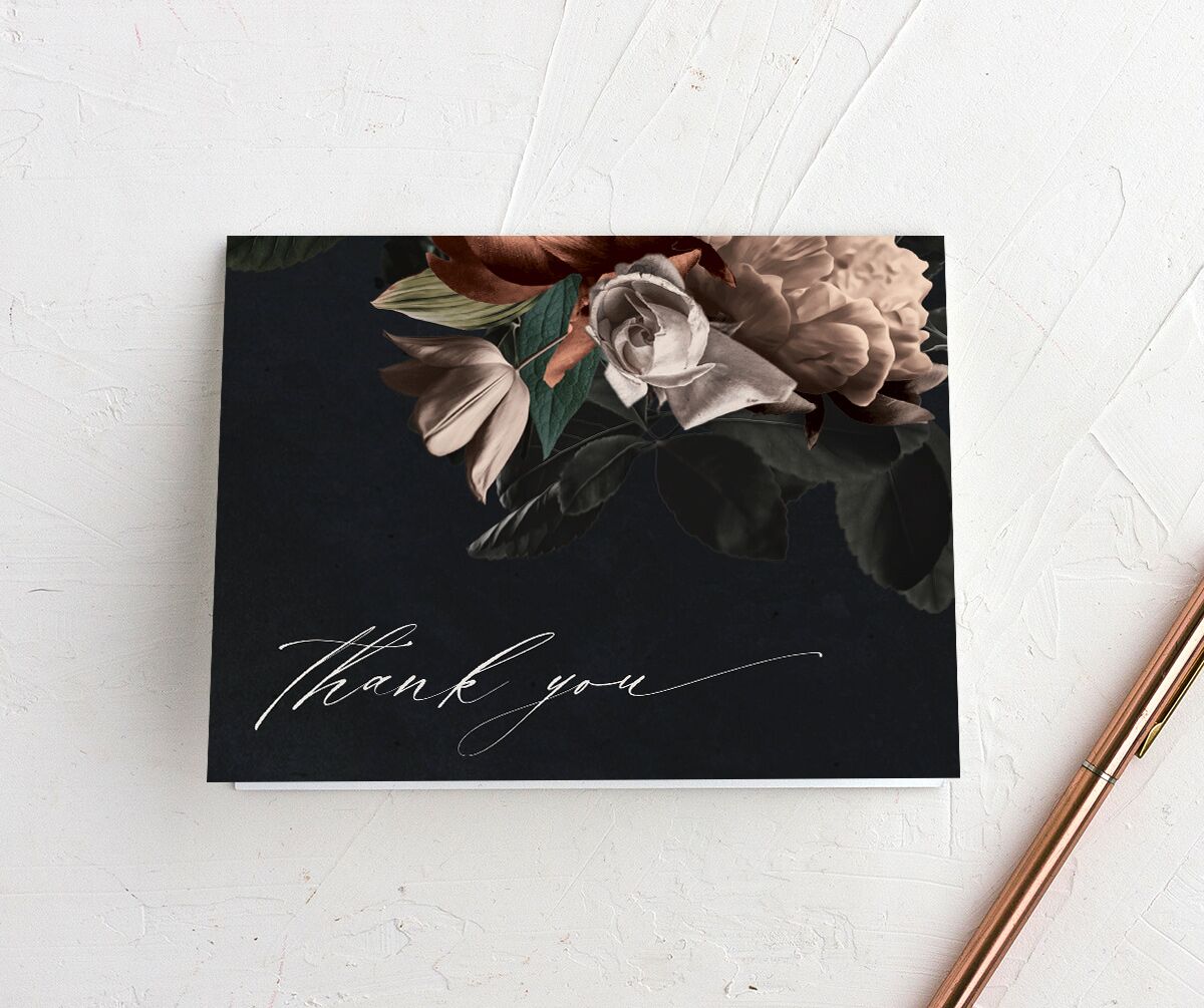 Modern Rose Thank You Cards Peach Fuzz