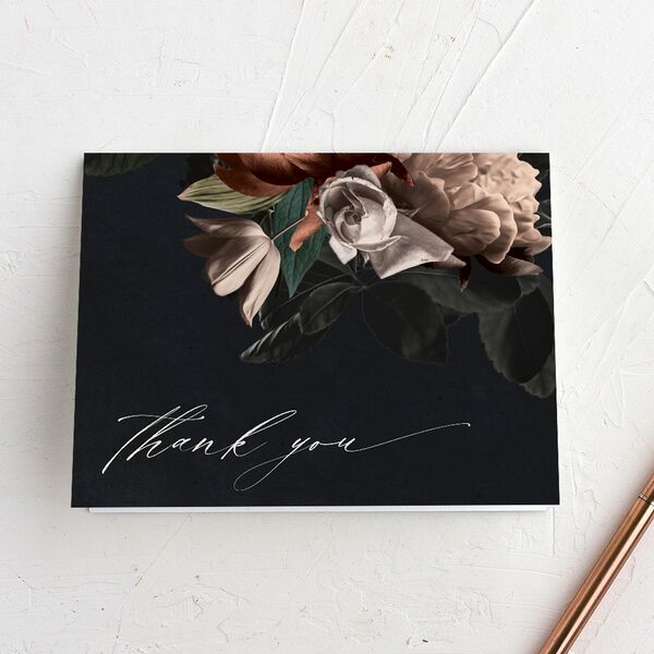 Modern Rose Thank You Cards Peach Fuzz