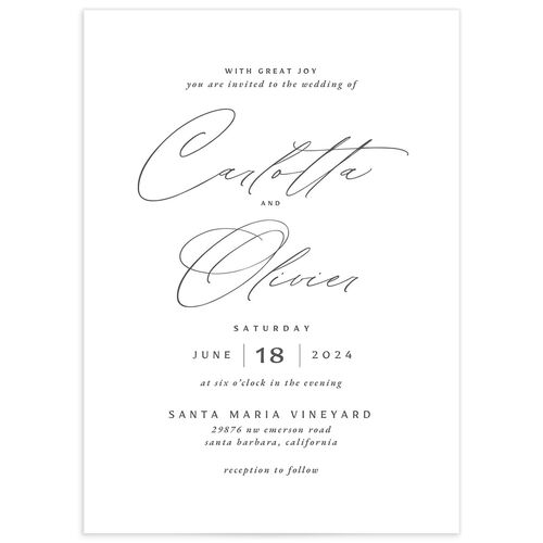 Rustic Handwriting Wedding Invitations - Grey