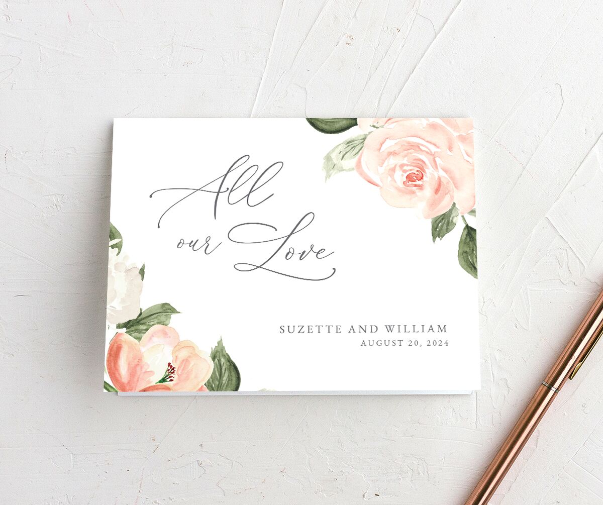 Romantic Garden Thank You Cards Peach Pink