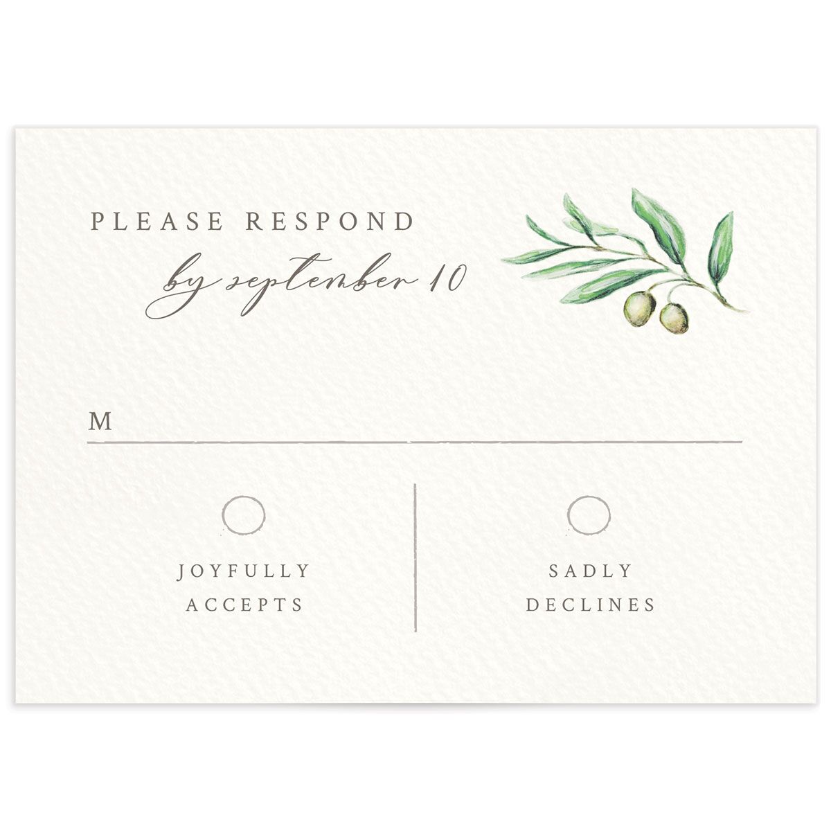 Blissful Vineyards Wedding Response Cards