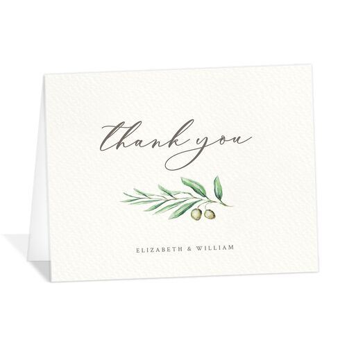 Blissful Vineyards Thank You Cards - Green
