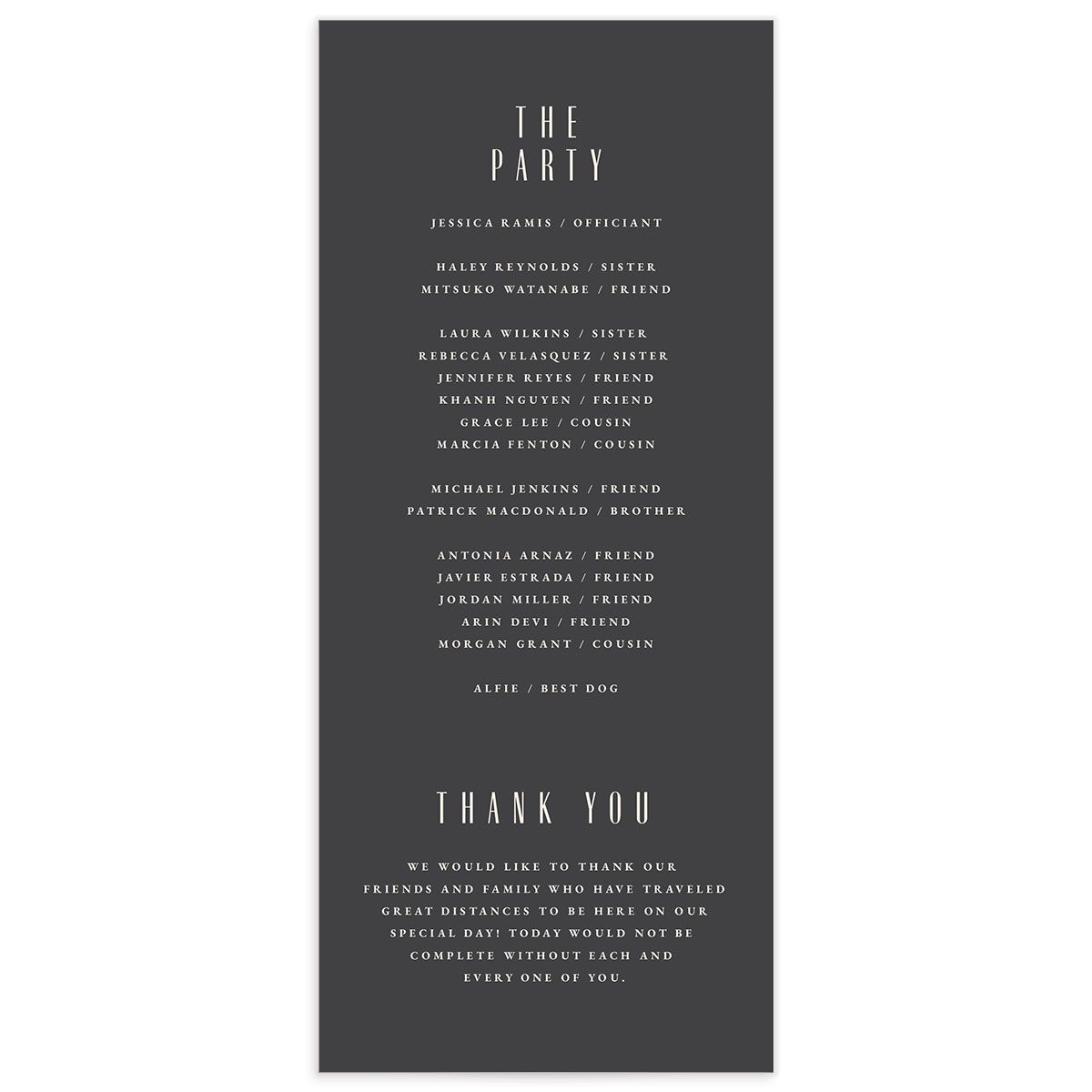 Vintage Deco Wedding Programs Gold Charcoal Signature