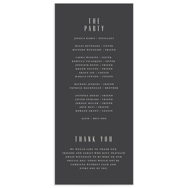 Vintage Deco Wedding Programs Gold Charcoal Signature