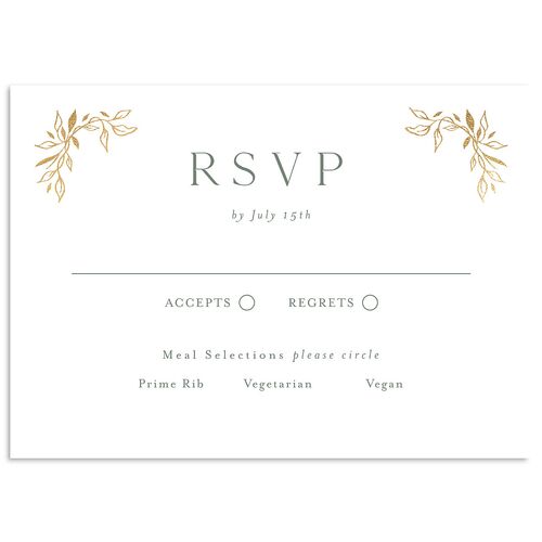 Monogram Leaves Wedding Response Cards Gold Eucalyptus Signature Standard