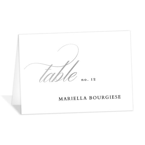 Joyful Day Place Cards Silver Pure White Signature