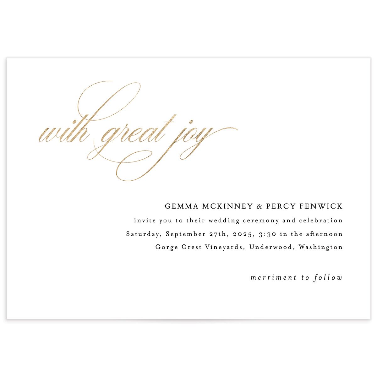 Joyful Day Wedding Invitations