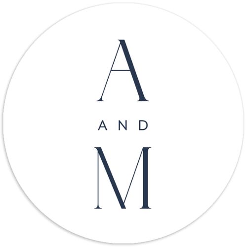 Estate Wedding Stickers Moody Blue Circle