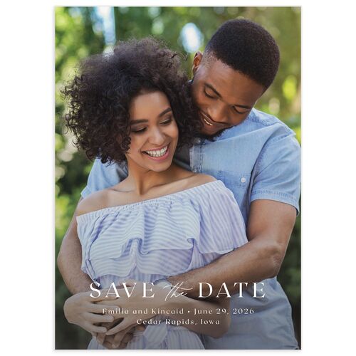 Wild Pansies Save the Date Cards - Cream