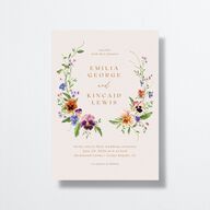 Wild Pansies Wedding Invitations Rose Gold Signature No