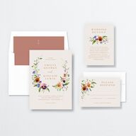 Wild Pansies Wedding Invitations Rose Gold Signature No