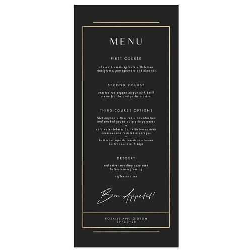 Refined Frame Menus Gold Charcoal Signature